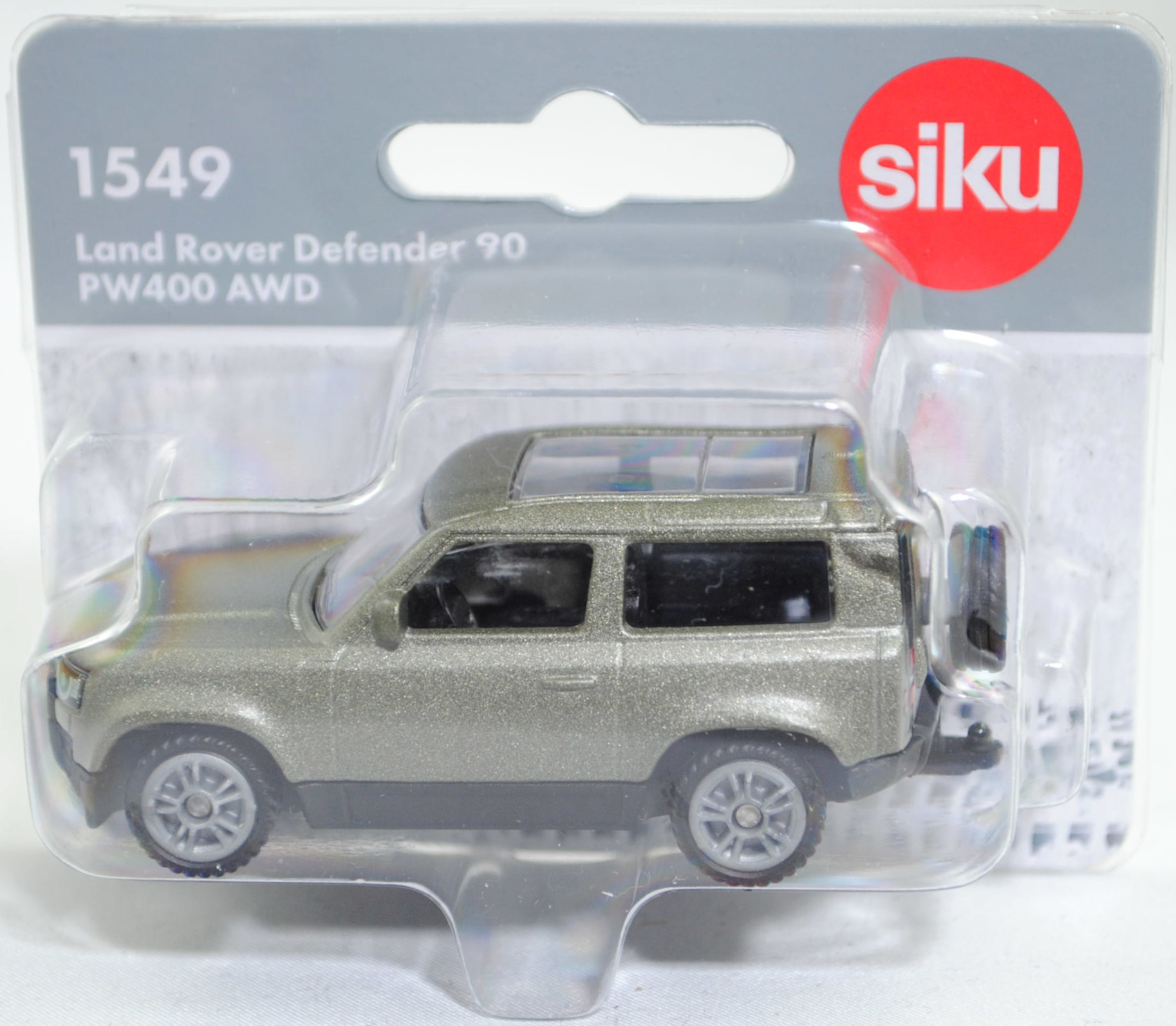00000 Land Rover Defender 90 S P400 AWD (2. Generation Defender, L663, Vorfacelift, Modell 2020-2025), pangea green metallic, B49.1 silbergrau, SIKU SUPER, 1:59, P29f