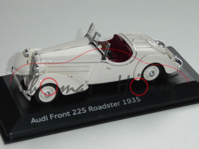 Audi Front 225 Roadster 1935, cremeweiß, Minichamps, 1:43, Werbeschachtel