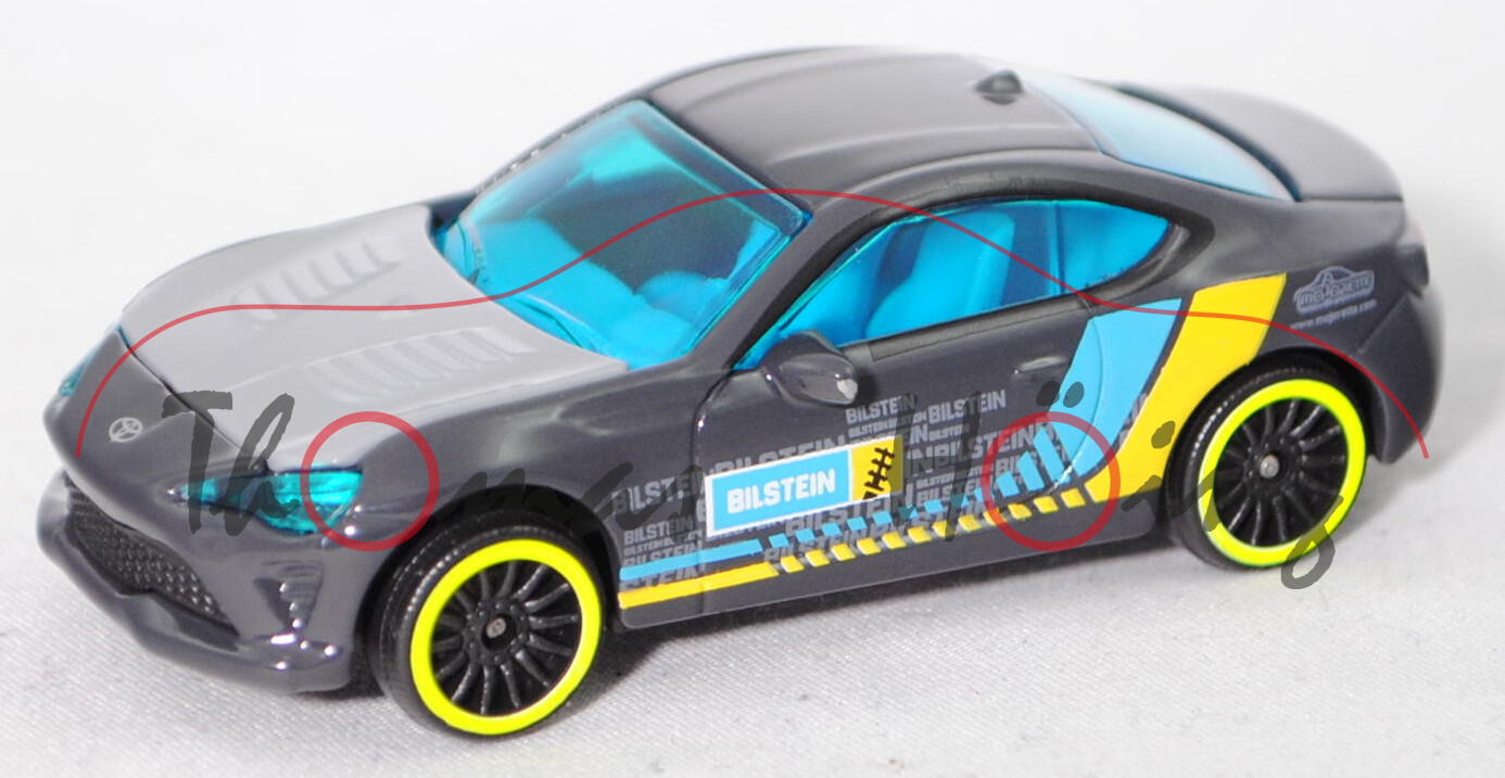 Toyota GT86 (Mod. 2016-2020) RALLYSHOX / RACING, dunkel-umbragrau, majorette, 1:58, RARE, mb