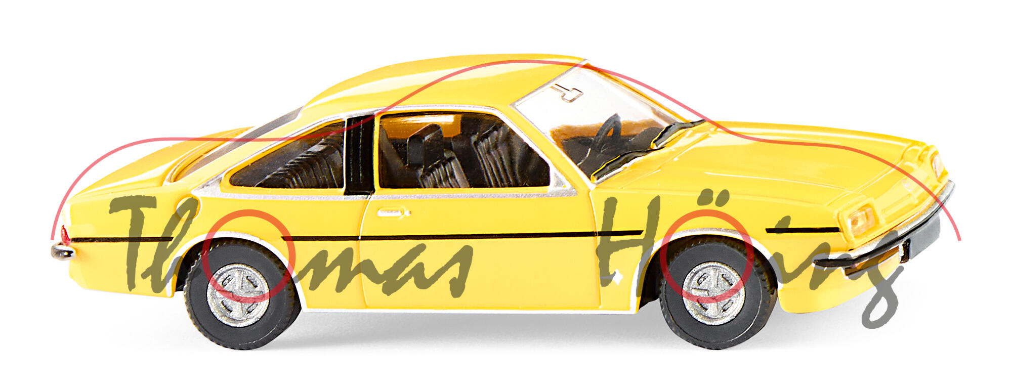 Opel Manta Berlinetta (2. Generation, Typ B Baureihe B2, Modell 1982-1983), gelb, Wiking, 1:87, mb