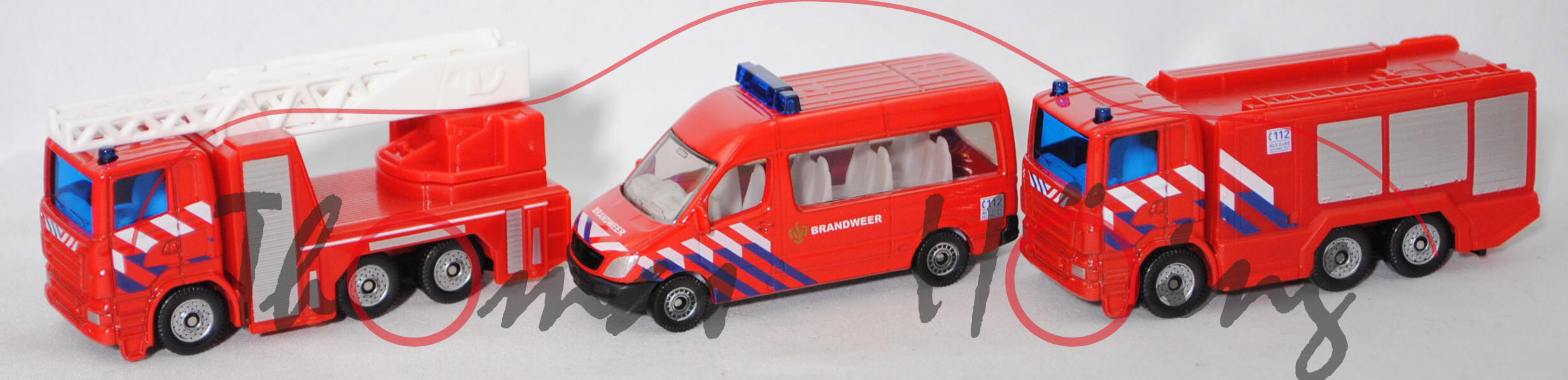 00303 NL Fire Brigade Set: 2x Scania R380 + Mercedes-Benz Sprinter II, BRANDWEER, SIKU, P29e