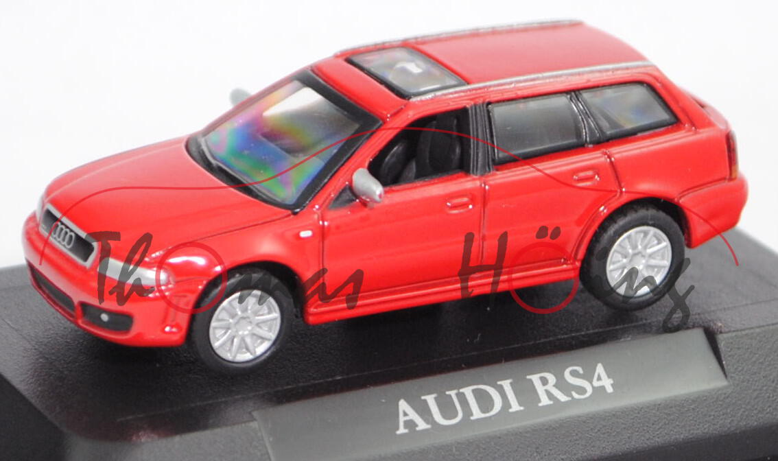 Audi RS 4 (Baureihe B5 Facelift, Typ 8D5, Mod. 99-01), misanorot, Heckscheibe weg, Schuco, 1:72, mb