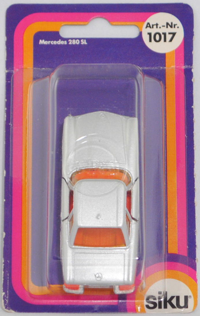 00006 Mercedes-Benz 280 SL (W 113, Pagode, Modell 1968-1971) mit Hardtop (Coupédach), silber, Bpr. V 302 / 1017, W-Germ, Verglasung gelb, R11 gerillt, SIKU SUPER, 1:60, P17 (s/w)