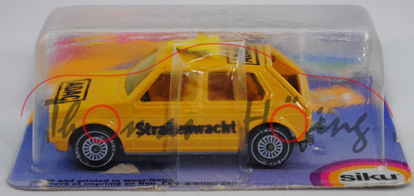 VW Golf I (Typ 17, Modell 1978-1980) ADAC-Straßenwacht, kadmiumgelb, innen gelb, Lenkrad schwarz, AD