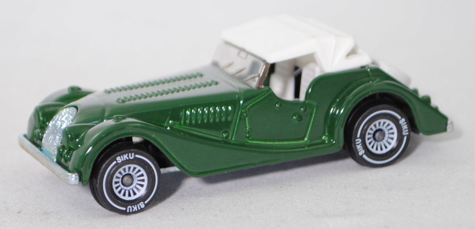 00600 GB Morgan Plus 8 3.5 V8 (1. Generation, Modell 1981-1987), hell-moosgrün (british racing green), innen weiß, ohne CE-Zeichen, B4, SIKU SUPER, 1:52, m (Limited Edition)