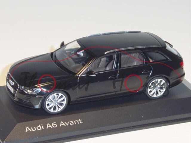 Audi A6 Avant, Mj. 2011, phantomschwarz, Schuco, 1:43, Werbeschachtel