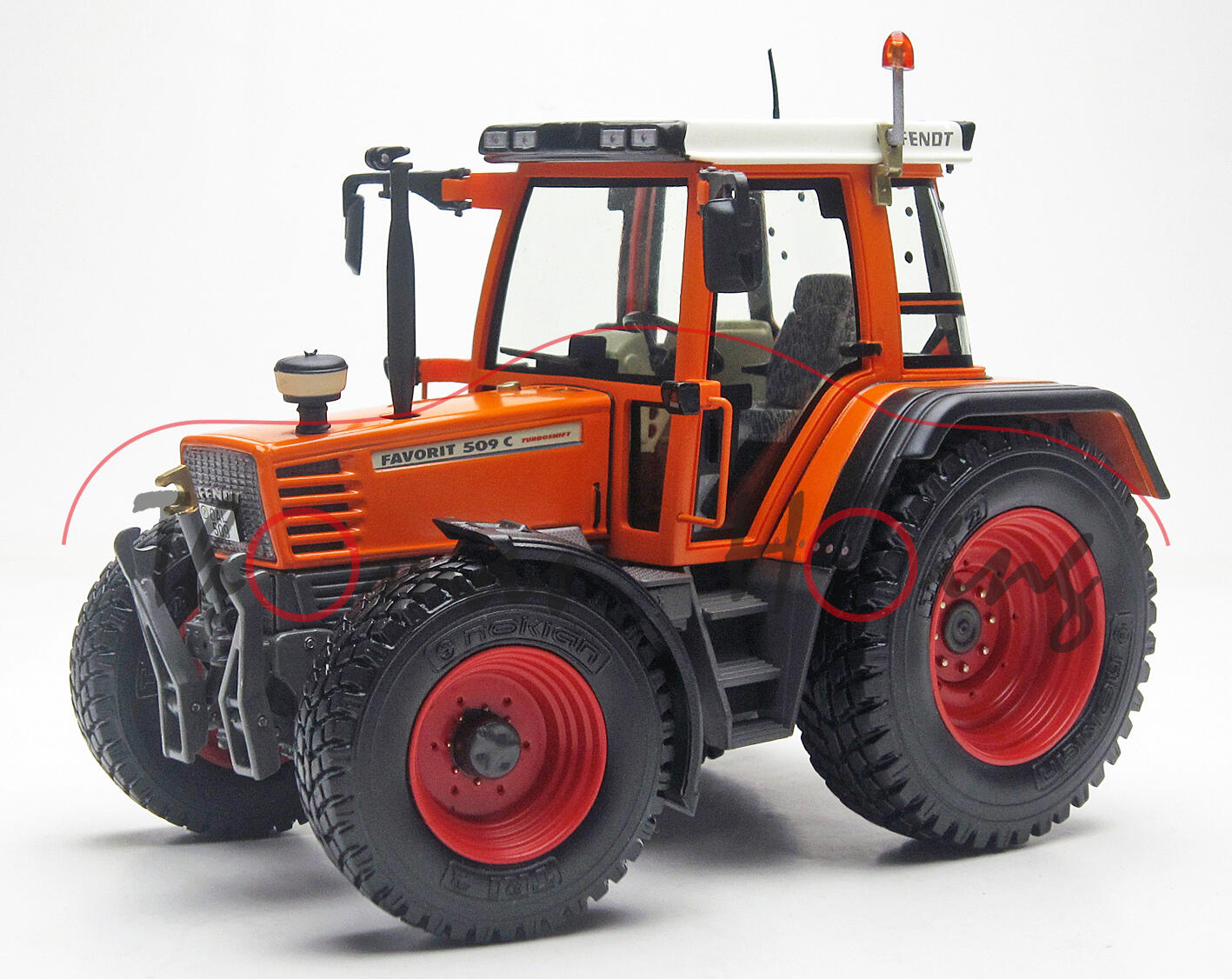 Fendt FAVORIT 509 C (Ausführung 94-00) Kommunal, weiß/hellrotorange/grau, weise-toys, 1:32, mb