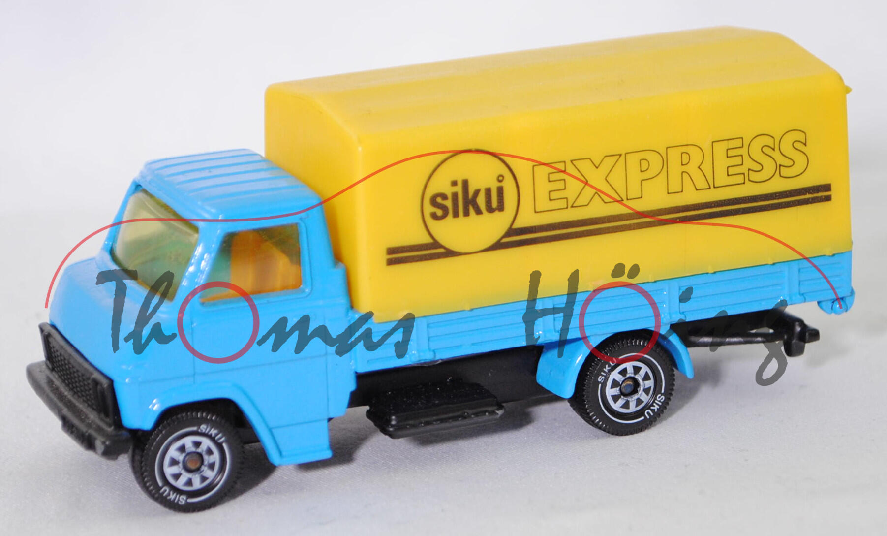 06402 HU Hanomag-Henschel F 55 (F-Reihe, Modell 1969-1973) Pritschenwagen mit Plane, himmelblau, siku° EXPRESS, SIKU Ungarn / Metchy, 1:60, m- (HUNGARY SPECIAL)
