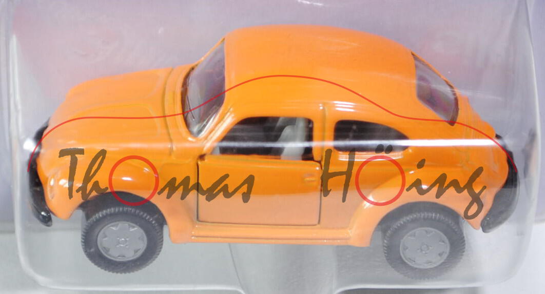 00008 VW Käfer 1303 LS (Typ 13, Modell 1975), pastellorange, innen lichtgrau, Lenkrad lichtgrau, Cha