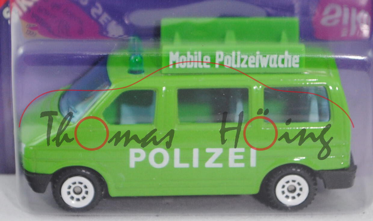 VW T4 Caravelle (Modell 1990-1995) Mobile Polizeiwache, gelbgrün, innen lichtgrau, Lenkrad integrier