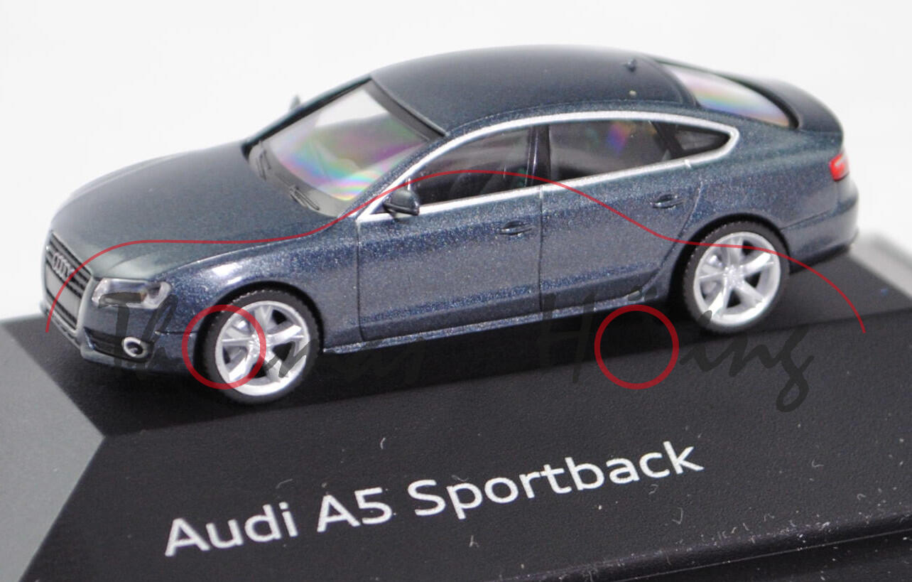 Audi A5 Sportback 2.0 TFSI quattro Typ 8TA Mod. 2009 2011 meteorgrau Herpa 1 87 Werbebox 5010905022 audia5sportback2009meteorgrauherpa187pcbox