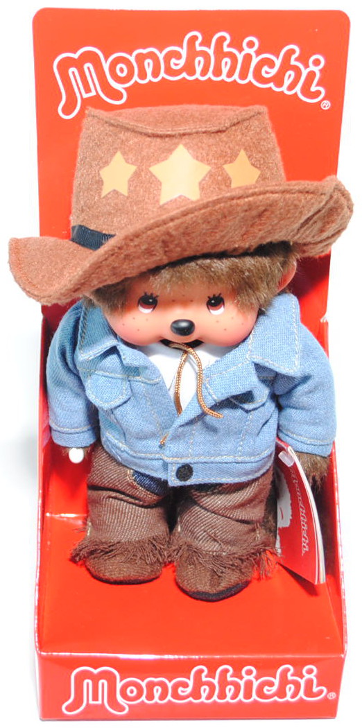 Monchhichi Western Cow Boy, 20 cm groß, Sekiguchi