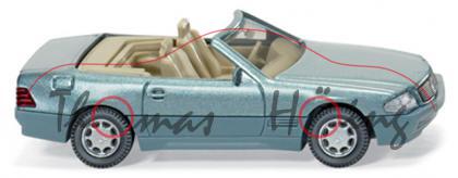 Mercedes 500 SL Cabrio, Modell 1991, beryll metallic, Wiking, 1:87, mb