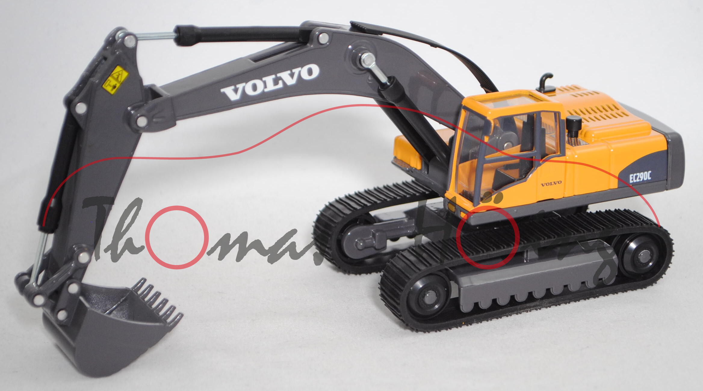 00005 Hydraulikbagger Volvo EC290C L (Mod. 2007-2011), gelb/braun, ohne Fahrer, SIKU, 1:50, L17mpK