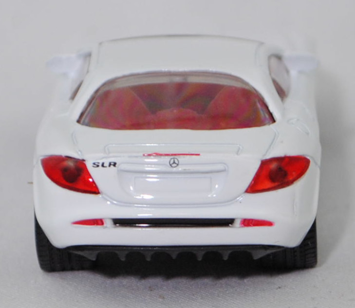 00003 Mercedes-Benz SLR McLaren (1. Generation, C 199, Modell 2004-2008), reinweiß, Bpr. 1004, B25a / B25b schwarz, SIKU SUPER, 1:55, m