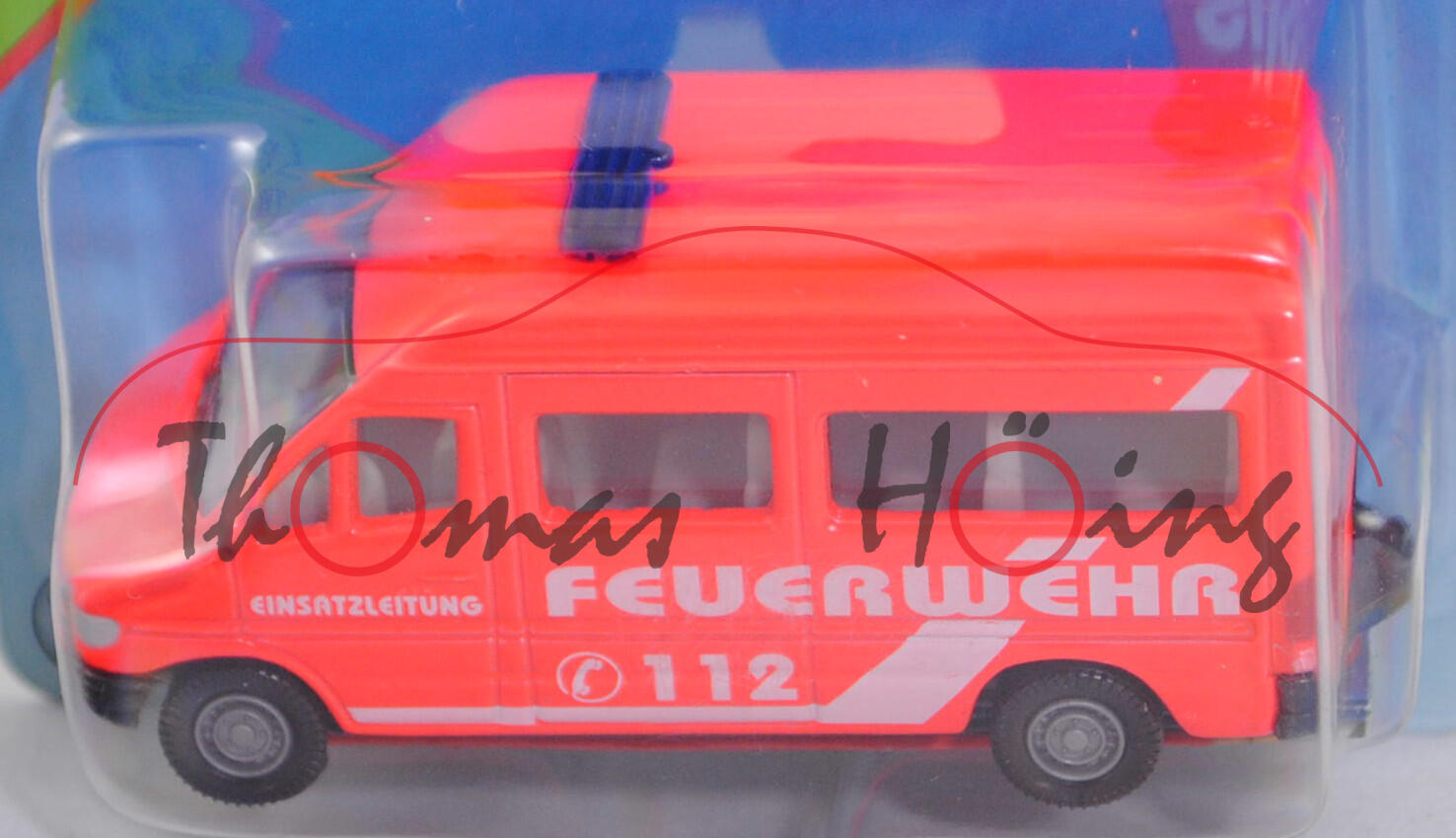 00001 Mercedes-Benz Sprinter I, hell-leuchtrot, EINSATZLEITUNG FEUERWEHR / C 112, SIKU, 1:74, P29a