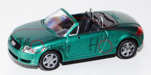 Audi TT Roadster (Typ 8N), Modell 1999-2006, patinagrünmetallic, ohne Heckspoiler, Rietze, 1:87, mb