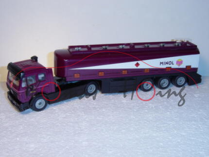 Mercedes TOPAS-Tankzug, purpurviolett/schwarz, M MINOL, LKW12