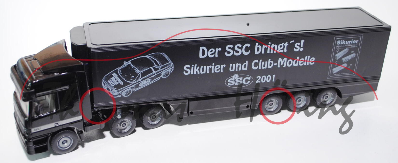 Mercedes Actros LH 1857 Koffer-Sattelzug, schwarz, Der SSC bringt\'s! / Sikurier und Club-Modelle / 