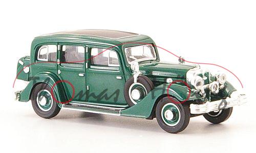 Horch 851 Pullmannlimousine (Mod. 1934-1937, Bj. 1935), d.-opalgrün, Ricko / Brekina, 1:87, PC-Box