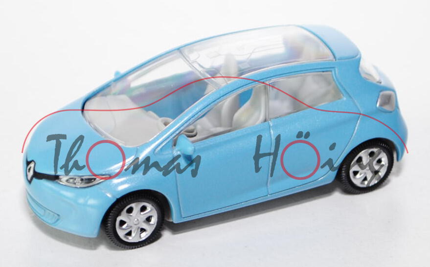 Renault Zoe, hell-lichtblau, ca. 1:62, Norev SHOWROOM, mb