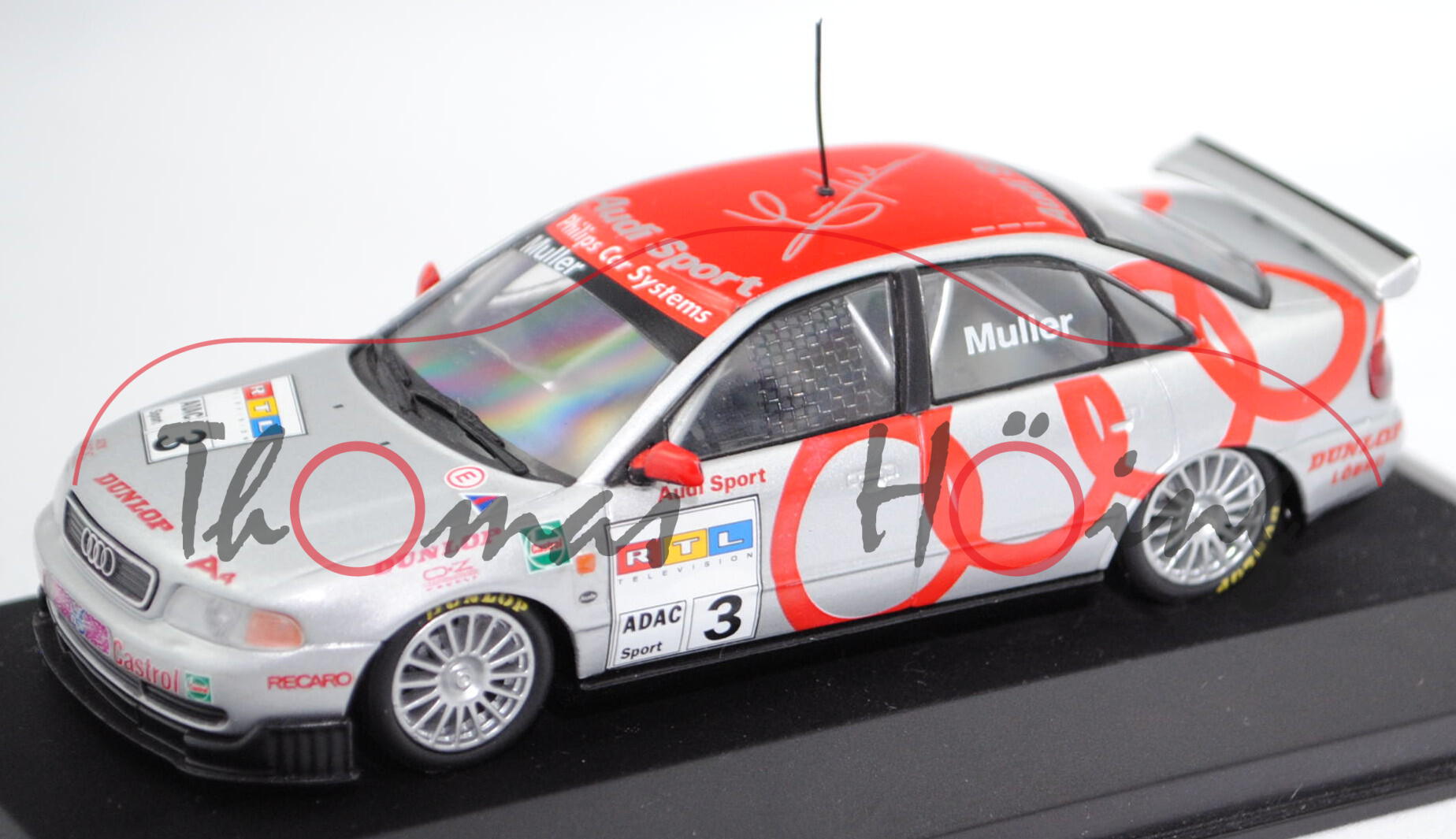 Audi A4 quattro Supertouring, STW 1997, Ivan Muller, Nr. 3, ROC / AZK, Minichamps, 1:43, PC-Box