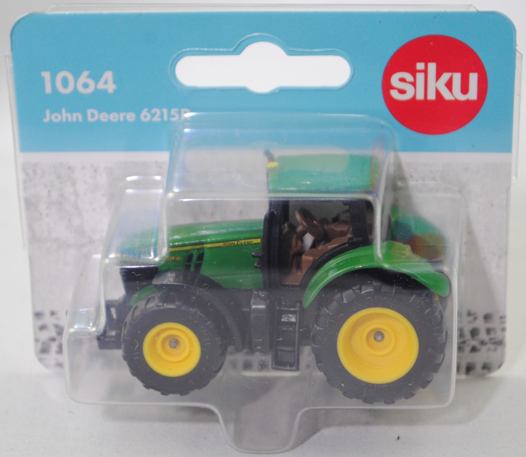 00000 John Deere 6215R ULTIMATE (Modell 2014-2022) Traktor, smaragdgrün/mattschwarz, innen blaßbraun, SIKU SUPER, 1:76, P29f