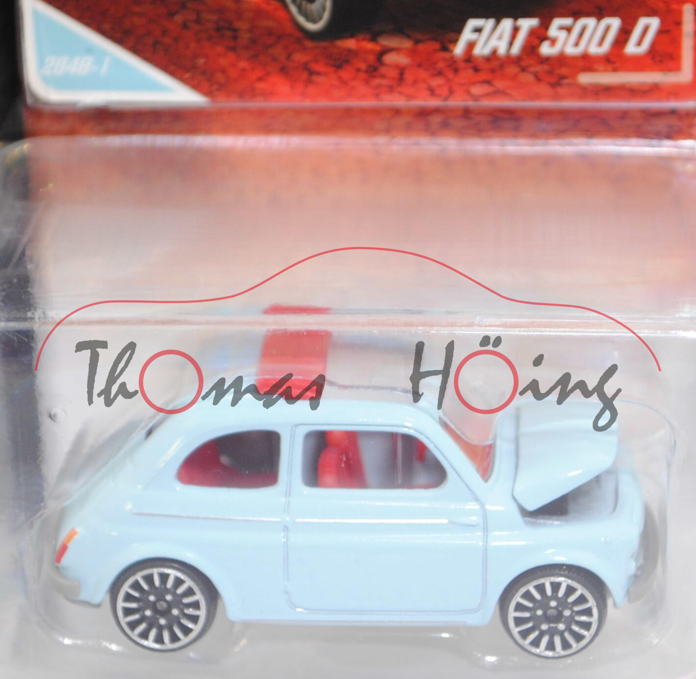 Fiat 500 D (1. Generation, Baureihe 500, Typ 110, D-Serie, Modell 1960-1965), blass-lichtblau, Nr. 284B-1, majorette, 1:47, Blister