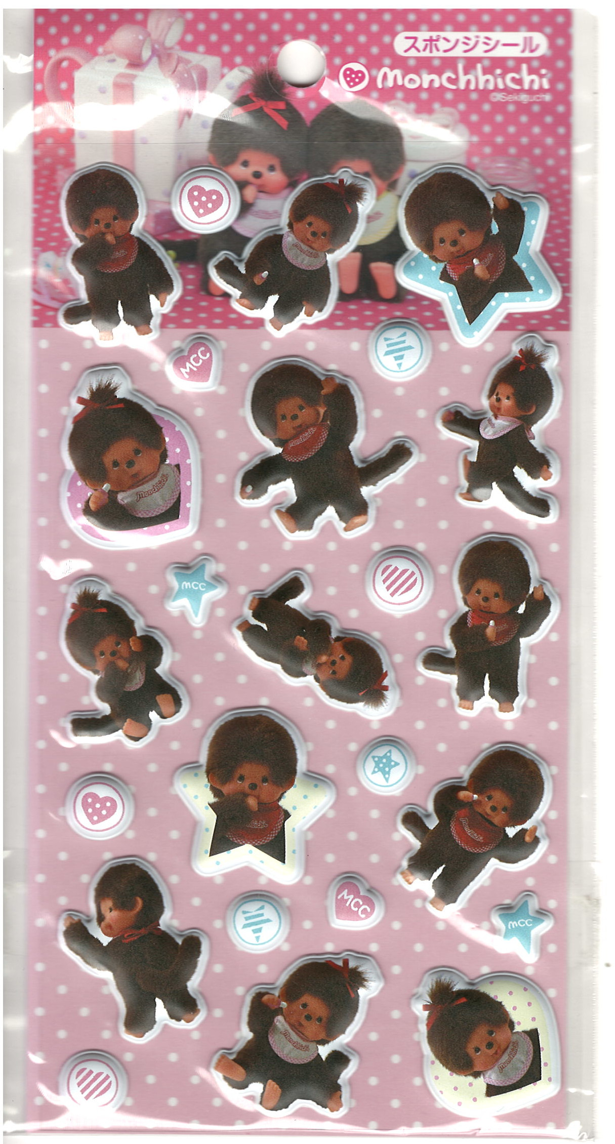 Monchhichi Sweet Dot Sticker (Monchhichi süßer Punktaufkleber), Sekiguchi (Merchandise, Limited Edition)