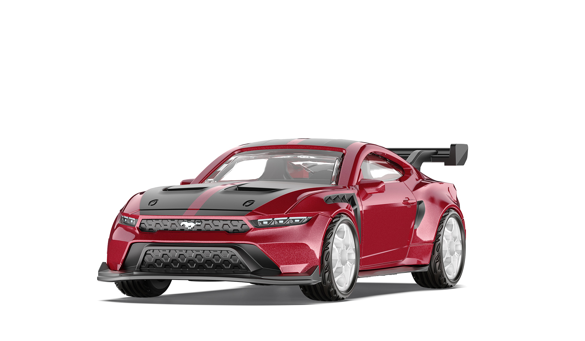 00000 Ford Mustang GTD (7. Generation, interne Baureihenbezeichnung S650, Modell 2025-), rot, innen schwarz, B49 silbergrau, SIKU SUPER, P29f