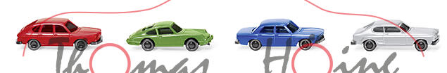 4 kleine PKW: VW 411 + Porsche 911 Coupé 2.0 + Audi 100 + Ford Capri I,  N-Spur, Wiking, 1:160, mb