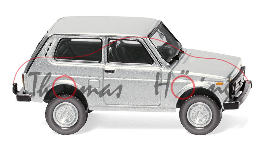 Lada Niva 4x4 1.7i (Typ WAS-21213, Facelift 1994, Mod. 1994-2010), silbermetallic, Wiking, 1:87, mb