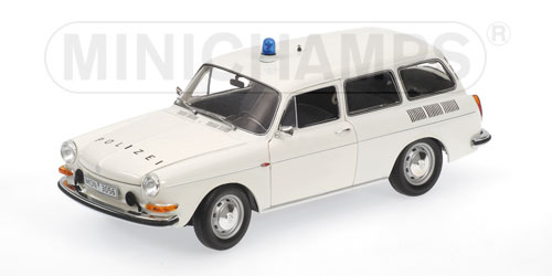 VW 1600 L Variant (Typ 3) 1972 Polizei, Modell 1969-1973, cremeweiß, Minichamps, 1:18, mb