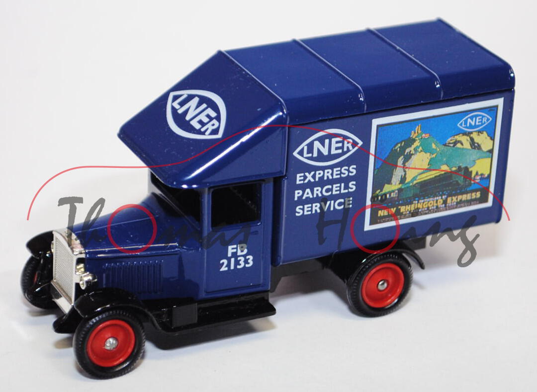 Morris LNER Parcel Van, Modell 1935, saphirblau/schwarz, LNER / EXPRESS / PARCELS / SERVICE / FB / 2