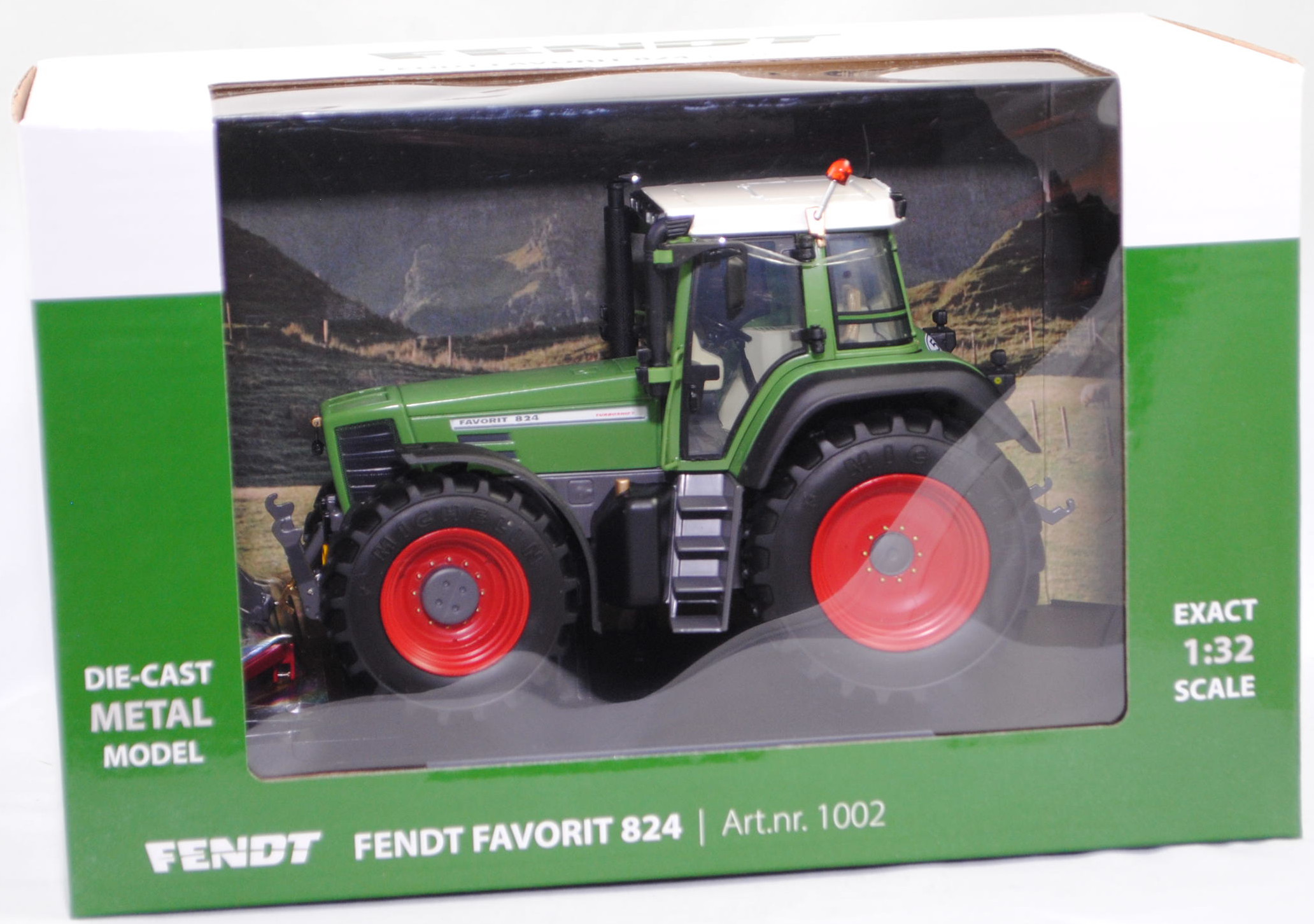 Fendt FAVORIT 824 (interne Typenbezeichnung FWA 824, T 824.210, Facelift 1996, Ausführung 1996-2003), hell-grasgrün, weise-toys by HOLLAND OTO, 1:32, mb
