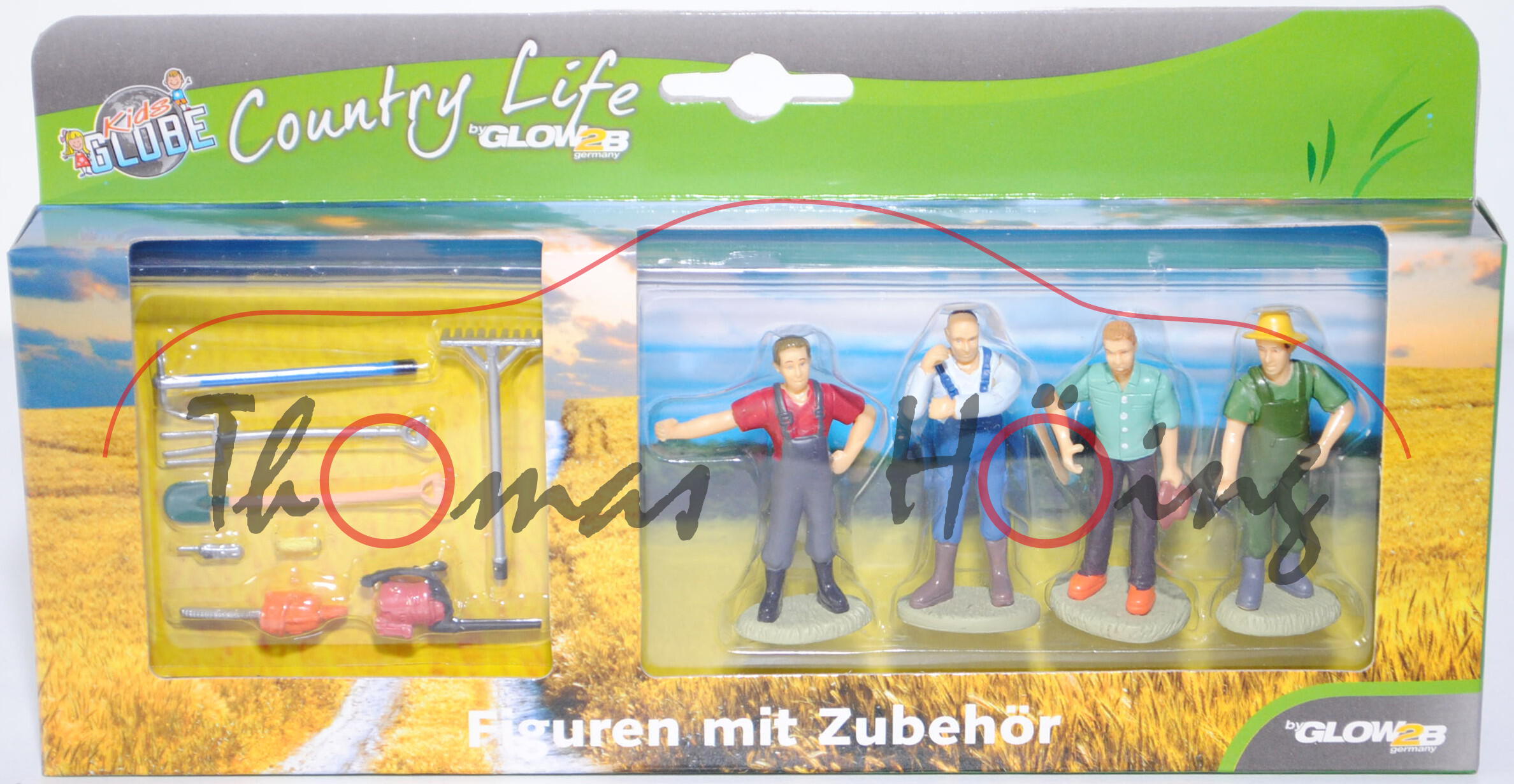 4 Stück Farmer Figuren für Siku, 4 Bauern, mit Zubehör, Kids GLOBE FARMING, 1:32, mb