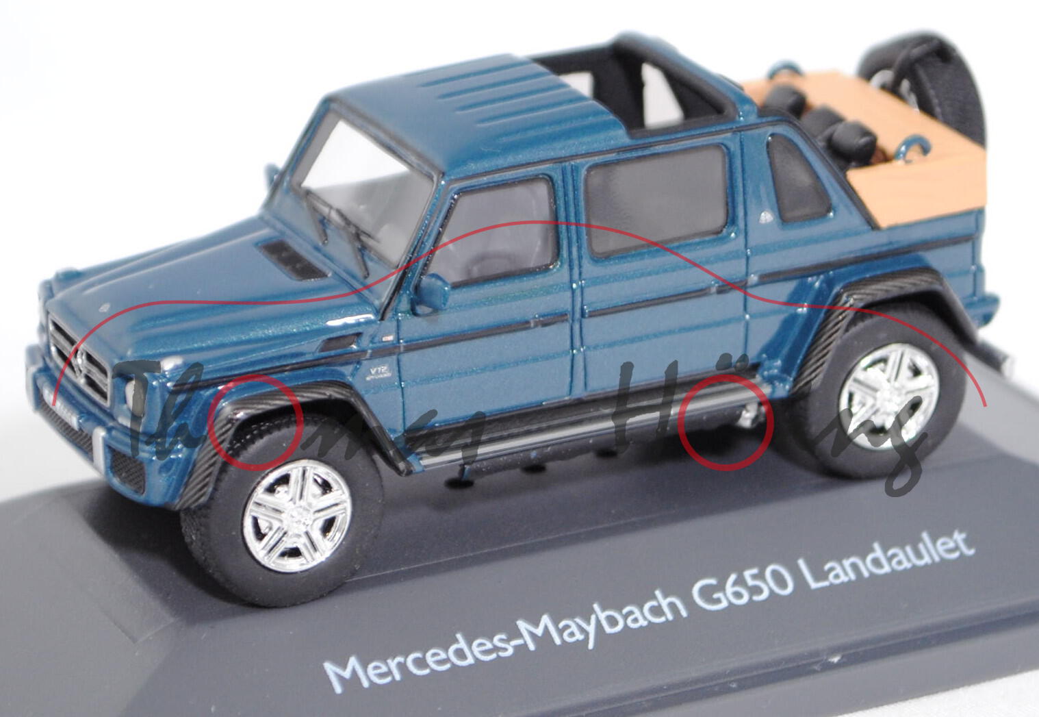 Mercedes-Maybach G 650 Landaulet (Mod. 2017), designo sea blue met., Schuco PRO.R64, 1:64, PC-Box