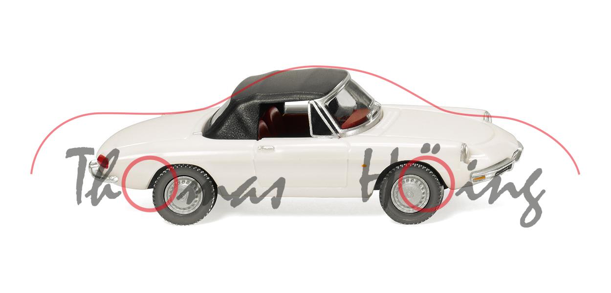 Alfa Romeo Spider (1. Generation, Baureihe 105/115, Modell 1966-1969), weiß, Wiking, 1:87, mb