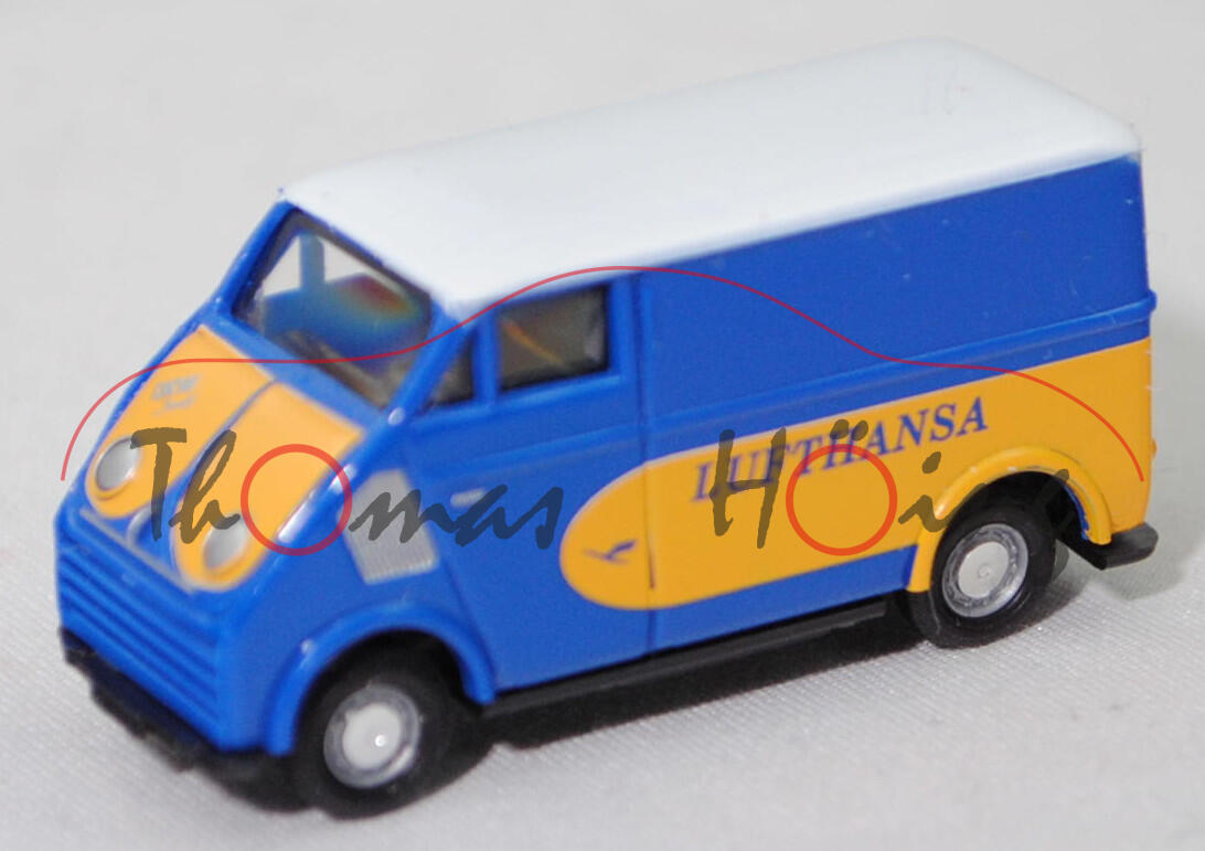 DKW-Schnellaster 3=6 Kastenwagen (Modell 1955-1962), blau/weiß, LUFTHANSA, Busch, 1:87, mb