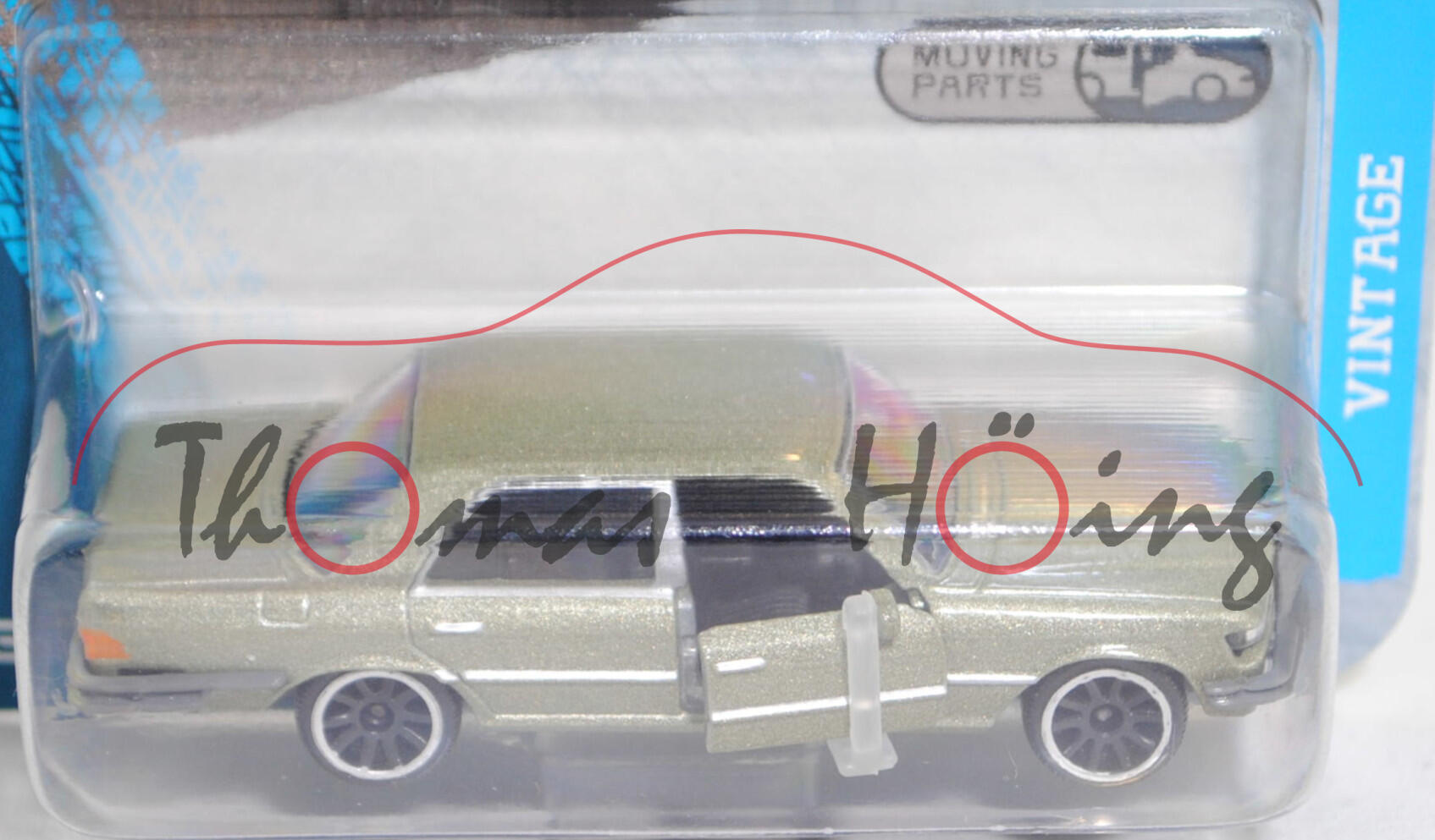 Mercedes-Benz 450 SEL 6.9 (W 116, Modell 1972-1980) (Nr. 260B), hell-schilfgrünmetallic (silbergrün-metallic, Farbcode 861), majorette, 1:61, Blister (VINTAGE)
