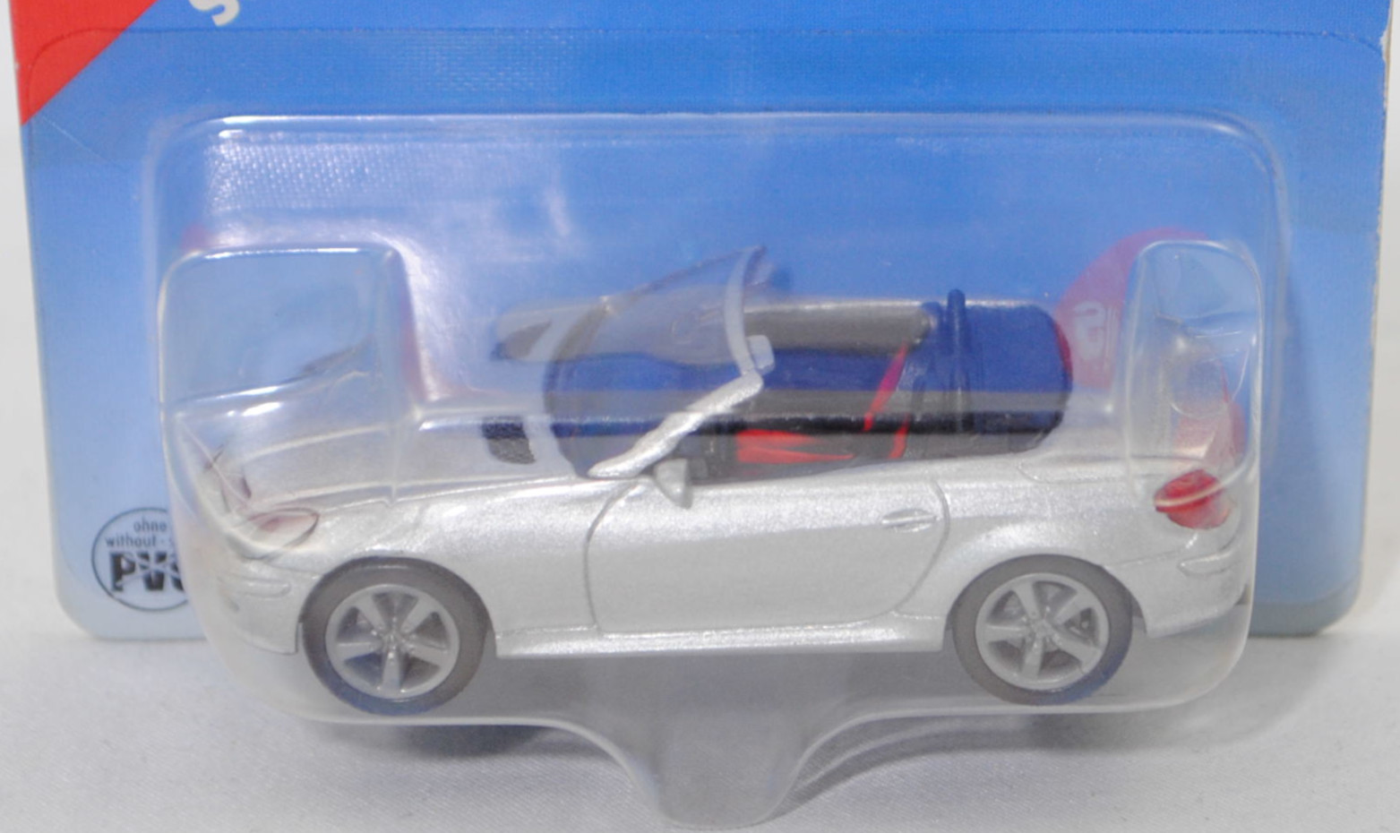 00001 Mercedes-Benz SLK 350 (interne Baureihenbezeichnung R 171, Vor-MoPf, Modell 2004-2008), silbergraumetallic Bpr. MERCEDES BENZ SLK 350 und 1002, SIKU SUPER, 1:55, P28b