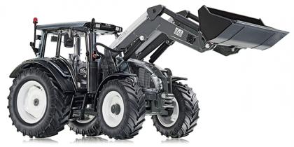 Valtra N123 Traktor mit Frontlader, graumetallic/schwarz, 1:32, Wiking, mb