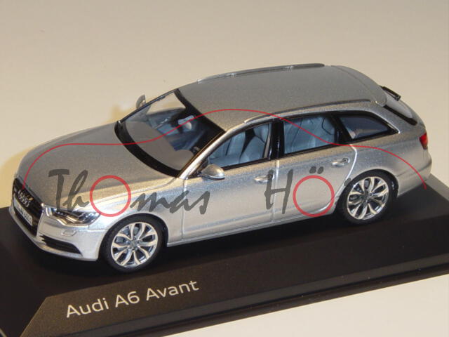 Audi A6 Avant, Mj. 2011, eissilber, Schuco, 1:43, Werbeschachtel