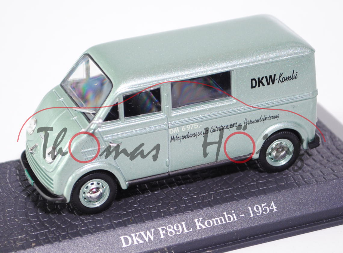 DKW F89L Schnellaster Kombi, Modell 1954, blaßgrünmetallic, DKW-Kombi / DM 6975,- / Mehrzweckwagen f