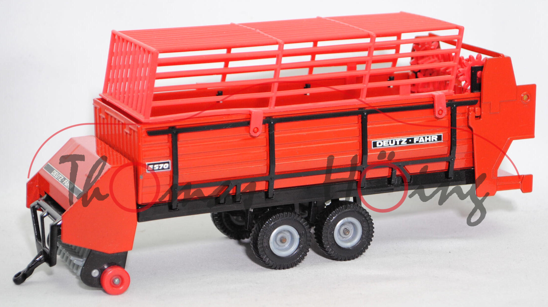 00002 DEUTZ-FAHR E570 8,0 t Ladewagen (E-Wagen, Futtervollernter, Mod. 83-86), rot, E570, SIKU, 1:32 (Rückwand weg)