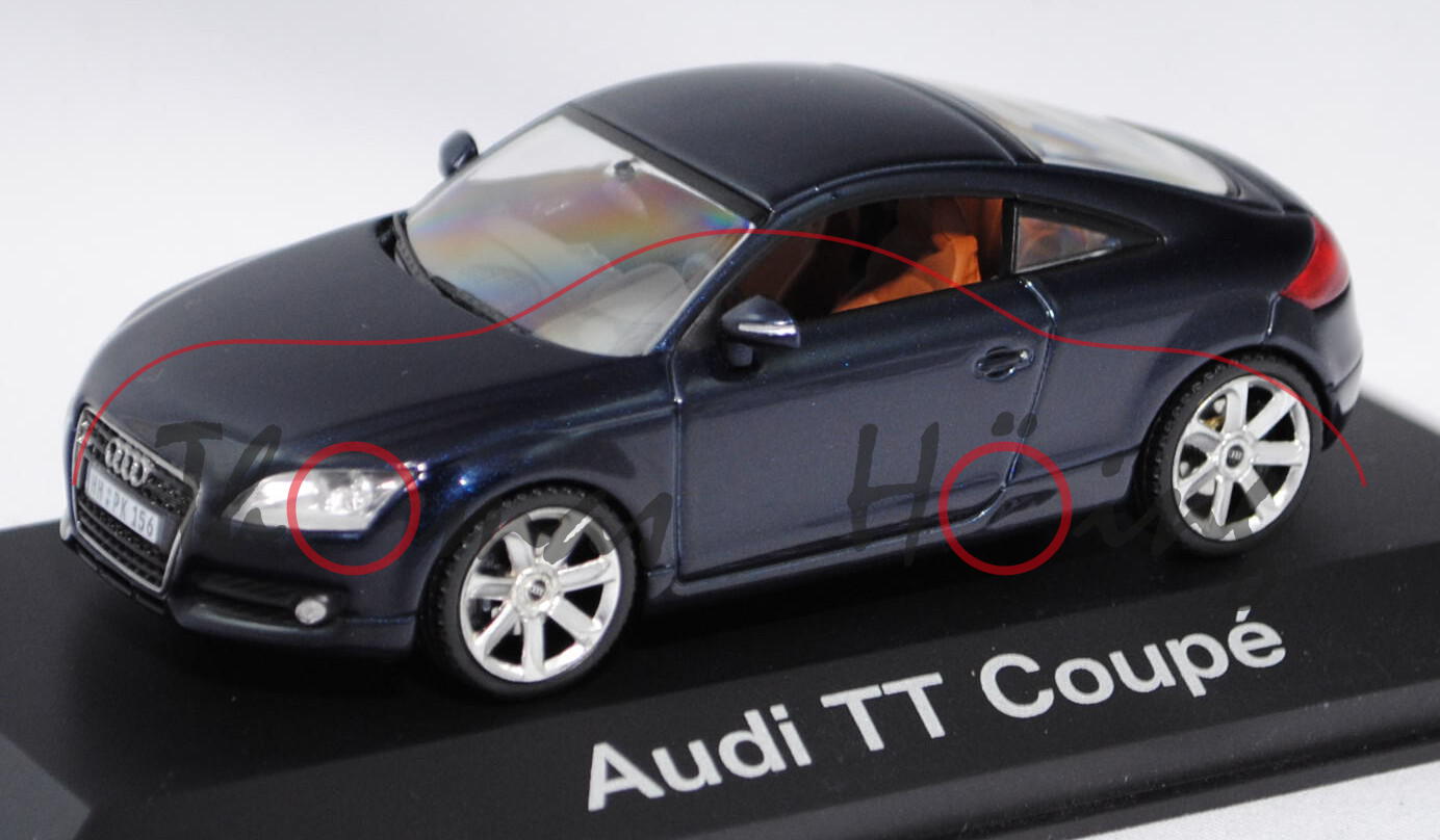 Audi TT Coupe (Typ 8J, Modell 2006-2014), tiefseeblau, Schuco, 1:43, Werbeschachtel