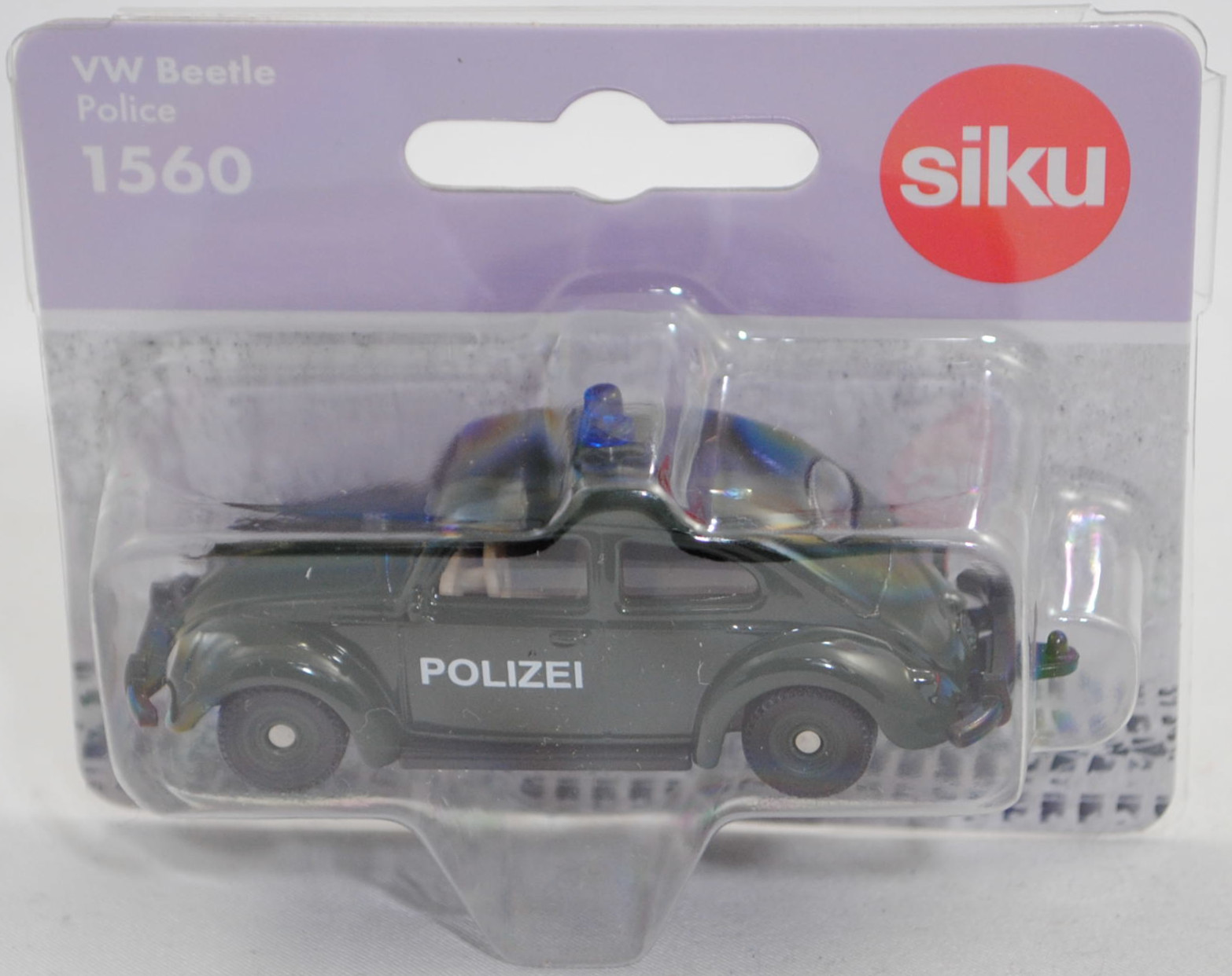 00000 VW 1200 Export-Limousine (Käfer) (1. Generation, Baureihe Typ 1, Typ 11 Modell 113, Modell 1955-1957) Polizei, tannengrün, POLIZEI, SIKU SUPER, 1:56, P29f