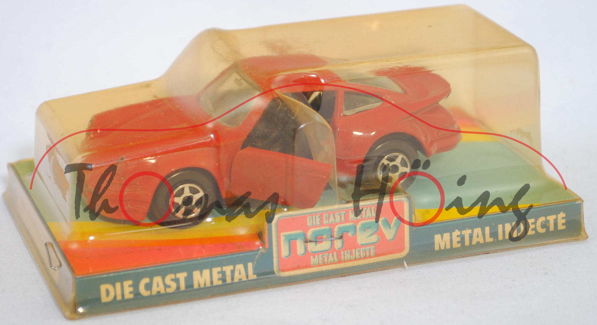 Porsche 911 Carrera RSR 2.8 (Typ Urmodell, Modell 1973), rot, Norev Serie 800 luxe, 1:43, Haubenbox