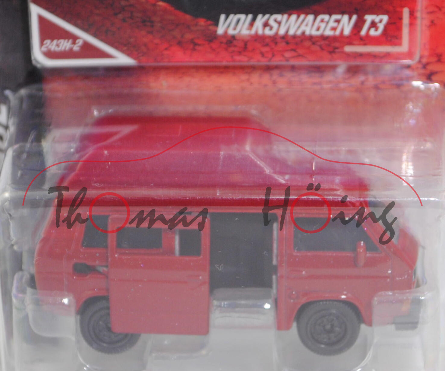 VW Transporter Camping JOKER 3 syncro 1,9 Liter (T3, Mod. 85-89), braunrot, majorette, 1:62, Blister