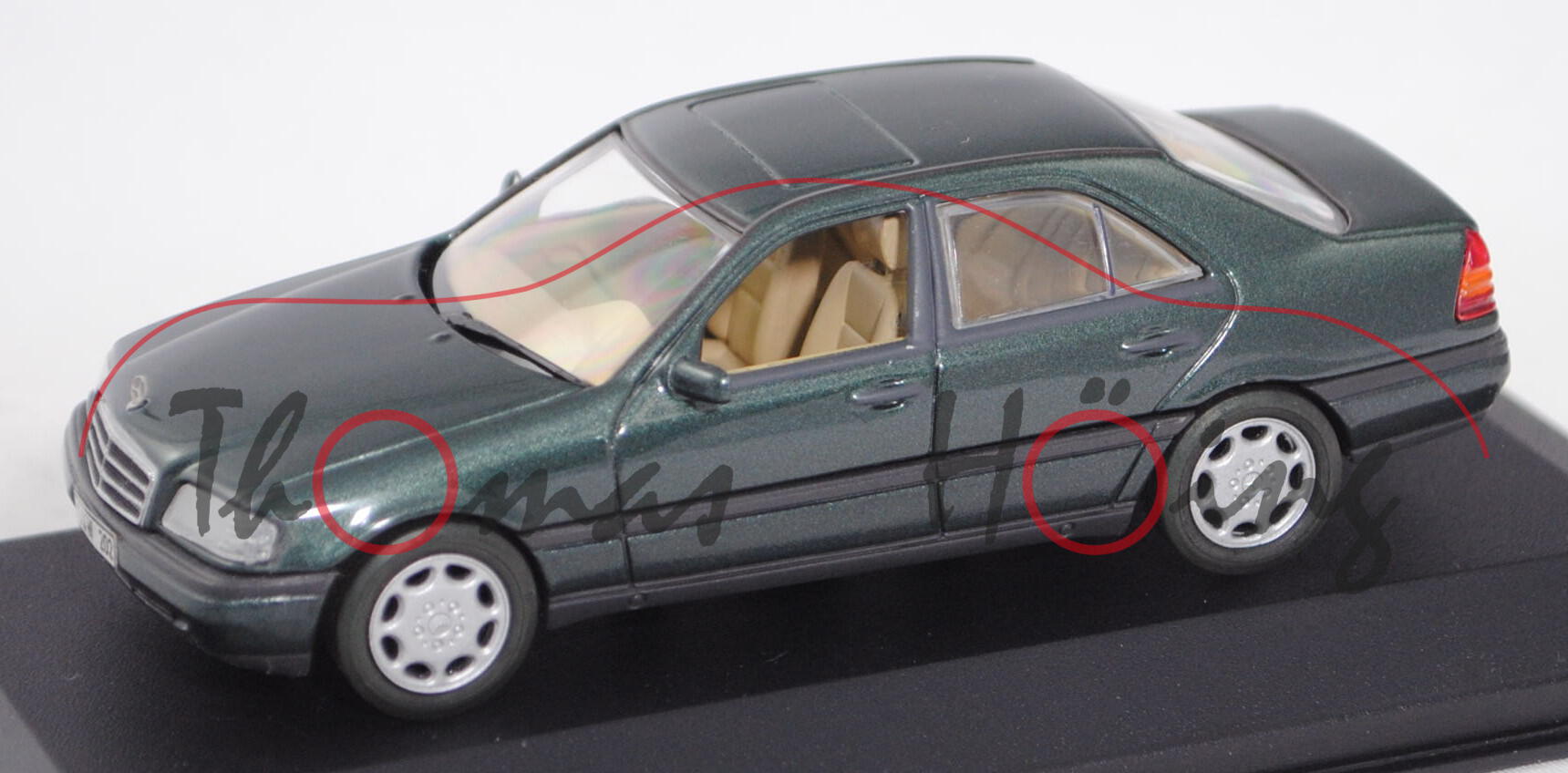 Mercedes-Benz C 220 (W 202, Modell 1993-1995), malachit grün met., Classic, Minichamps, 1:43, PC-Box